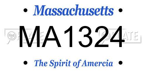 MA1324 Massachusetts License Plate