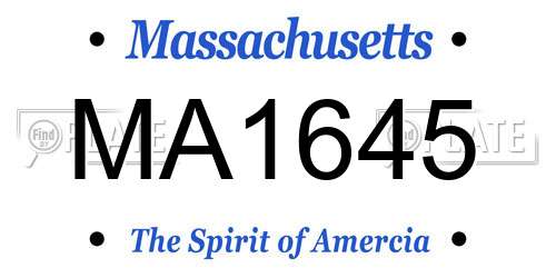 MA1645 Massachusetts License Plate