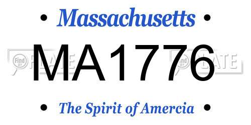 MA1776 Massachusetts License Plate