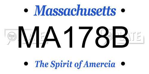 MA178B Massachusetts License Plate