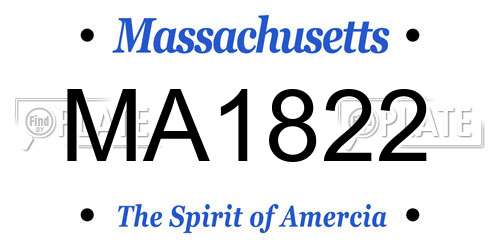 MA1822 Massachusetts License Plate