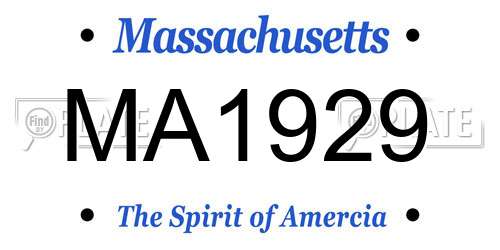 MA1929 Massachusetts License Plate