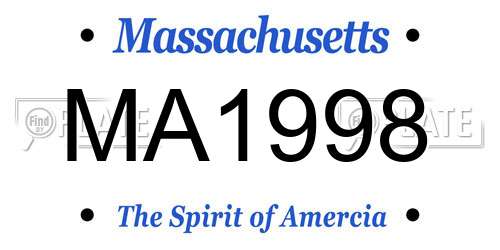 MA1998 Massachusetts License Plate