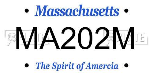 MA202M Massachusetts License Plate