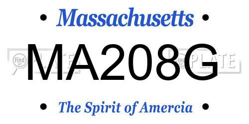 MA208G Massachusetts License Plate