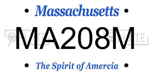 MA208M Massachusetts License Plate