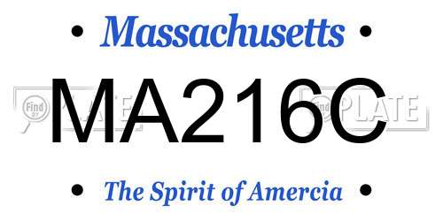 MA216C Massachusetts License Plate