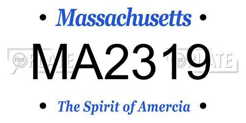 MA2319 Massachusetts License Plate