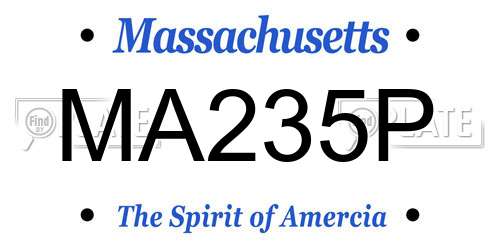 MA235P Massachusetts License Plate