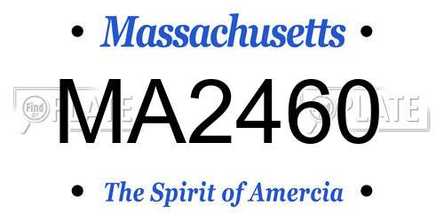 MA2460 Massachusetts License Plate