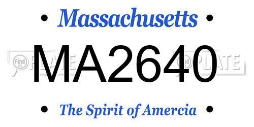 MA2640 Massachusetts License Plate