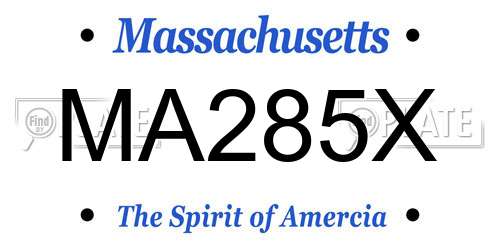MA285X Massachusetts License Plate
