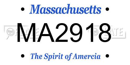MA2918 Massachusetts License Plate