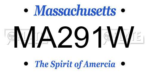 MA291W Massachusetts License Plate