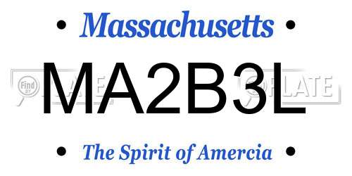 MA2B3L Massachusetts License Plate