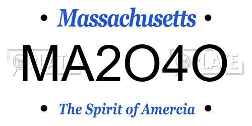 MA2O4O Massachusetts License Plate