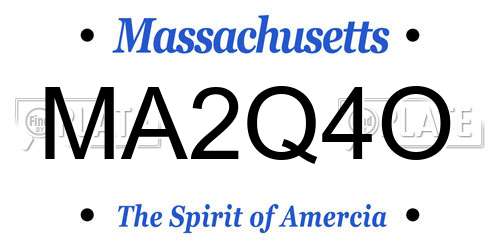 MA2Q4O Massachusetts License Plate