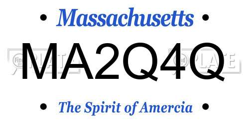 MA2Q4Q Massachusetts License Plate