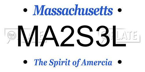 MA2S3L Massachusetts License Plate