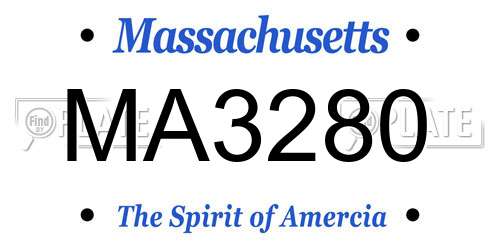 MA3280 Massachusetts License Plate