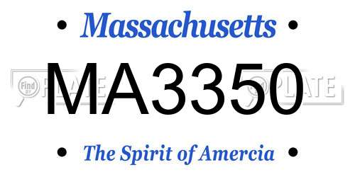 MA3350 Massachusetts License Plate