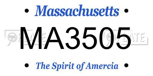 MA3505 Massachusetts License Plate