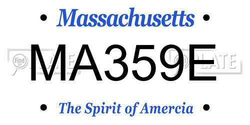 MA359E Massachusetts License Plate