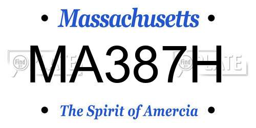 MA387H Massachusetts License Plate