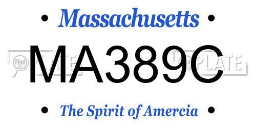 MA389C Massachusetts License Plate