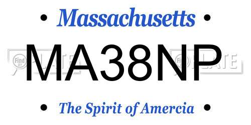MA38NP Massachusetts License Plate