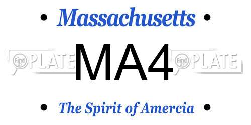 MA4 Massachusetts License Plate