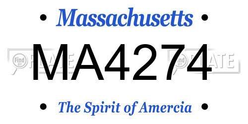 MA4274 Massachusetts License Plate