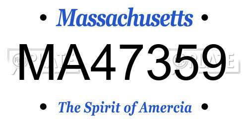 MA47359 Massachusetts License Plate