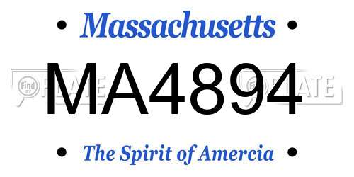 MA4894 Massachusetts License Plate
