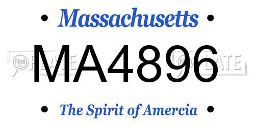 MA4896 Massachusetts License Plate