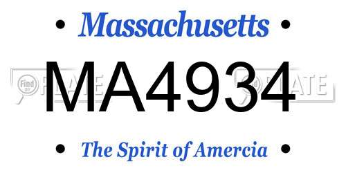 MA4934 Massachusetts License Plate