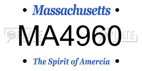 MA4960 Massachusetts License Plate