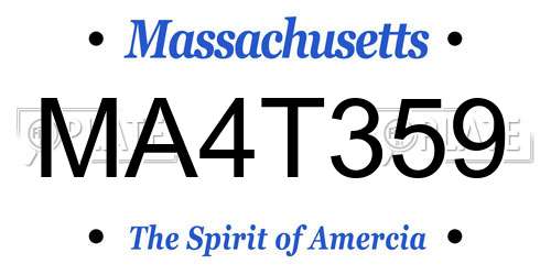 MA4T359 Massachusetts License Plate