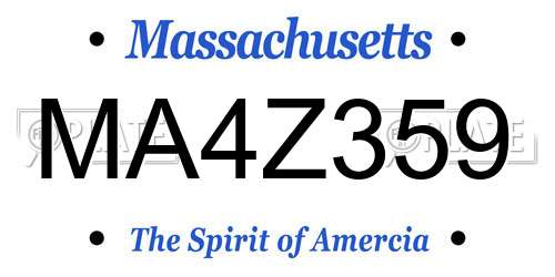MA4Z359 Massachusetts License Plate