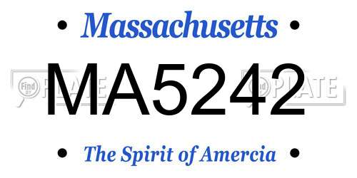MA5242 Massachusetts License Plate