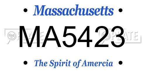 MA5423 Massachusetts License Plate