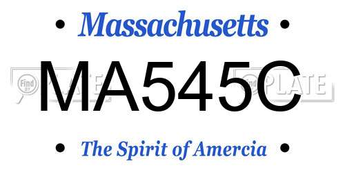 MA545C Massachusetts License Plate