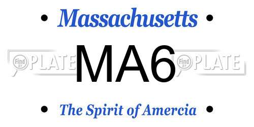 MA6 Massachusetts License Plate