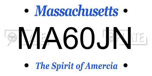 MA60JN Massachusetts License Plate