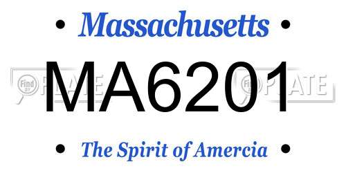 MA6201 Massachusetts License Plate