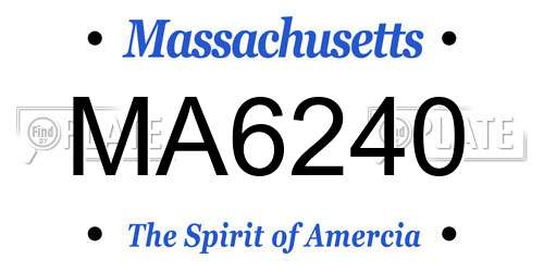 MA6240 Massachusetts License Plate