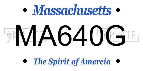 MA640G Massachusetts License Plate