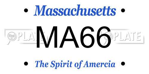 MA66 Massachusetts License Plate