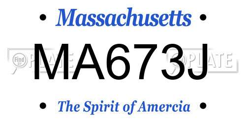 MA673J Massachusetts License Plate