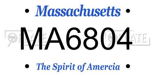 MA6804 Massachusetts License Plate